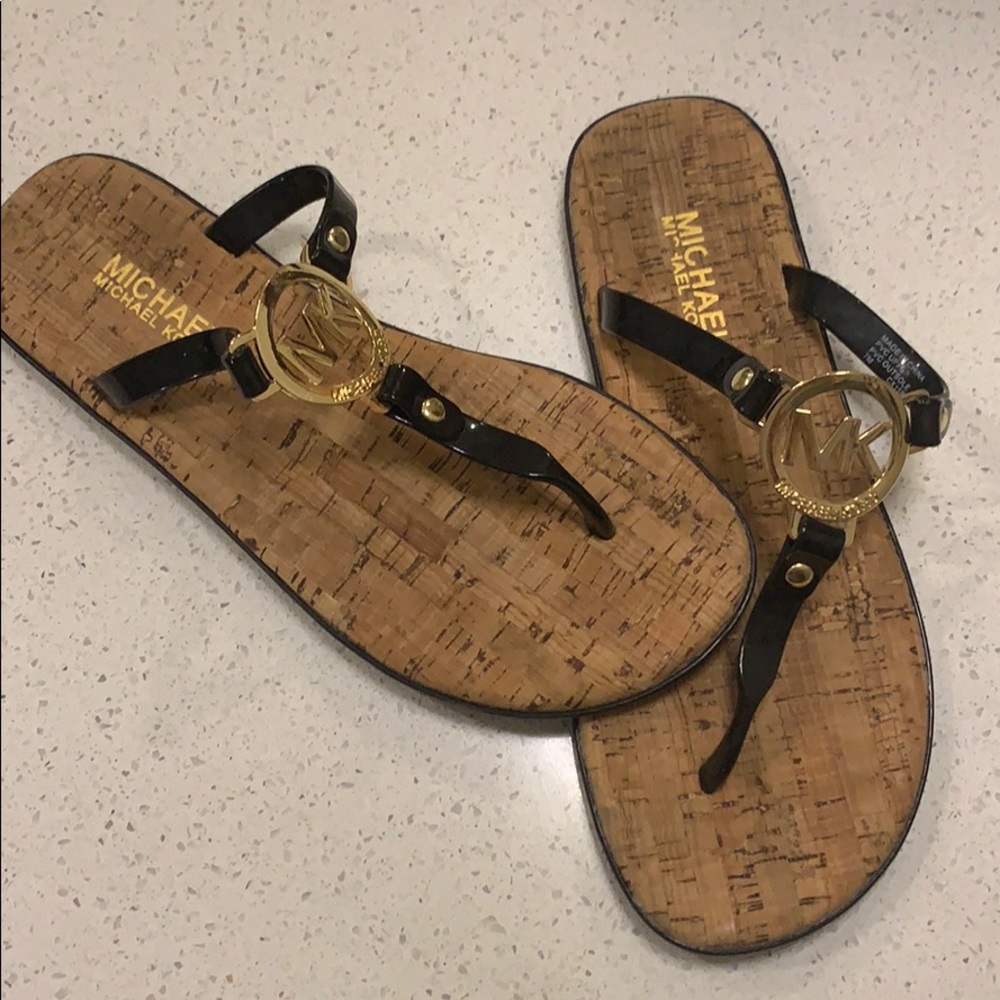 Michael Kors Black & Gold Sandals